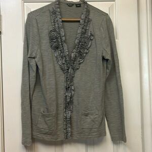 Eddie Bauer Grey Ruffled Jacket L